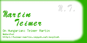 martin teimer business card